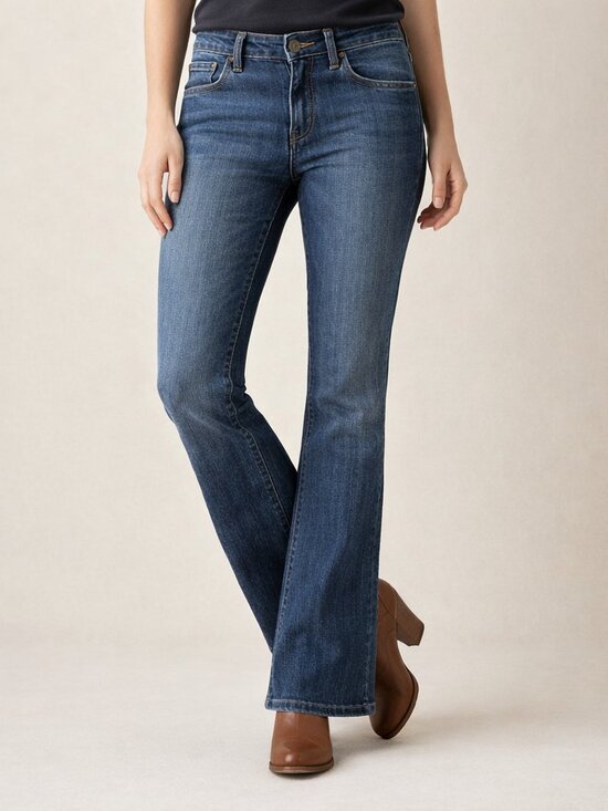 Lands' End Denim - Lands' End Size 6 Fit 2 Boot Mid-rise Jeans